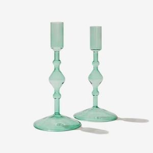 Glass candlestick holders